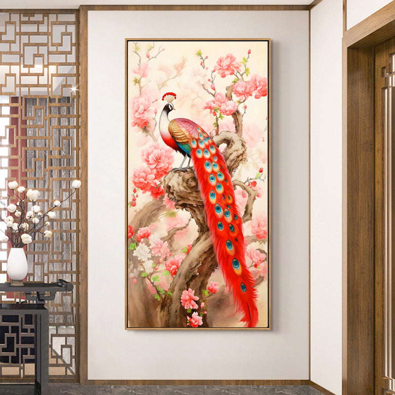 50X90CM - Flower Peacock DIY Product 5D Full Diamond DIY Painting NO Frame