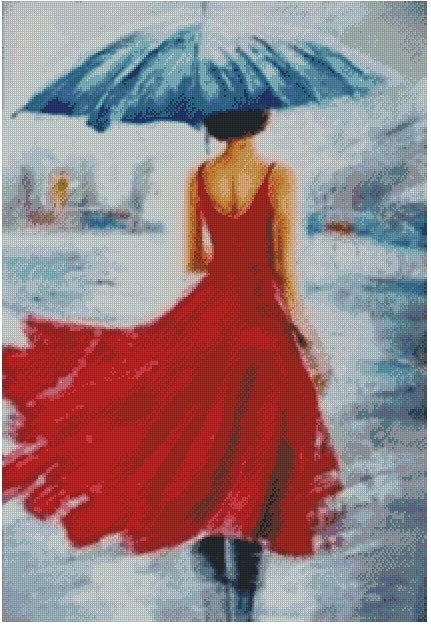 60x80cm Girl with Unbrella 5d diy diamond painting full drill NO FRAME