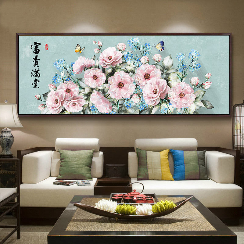 100x40cm peony（Special beads） 5d diy diamond painting full drill NO FRAME