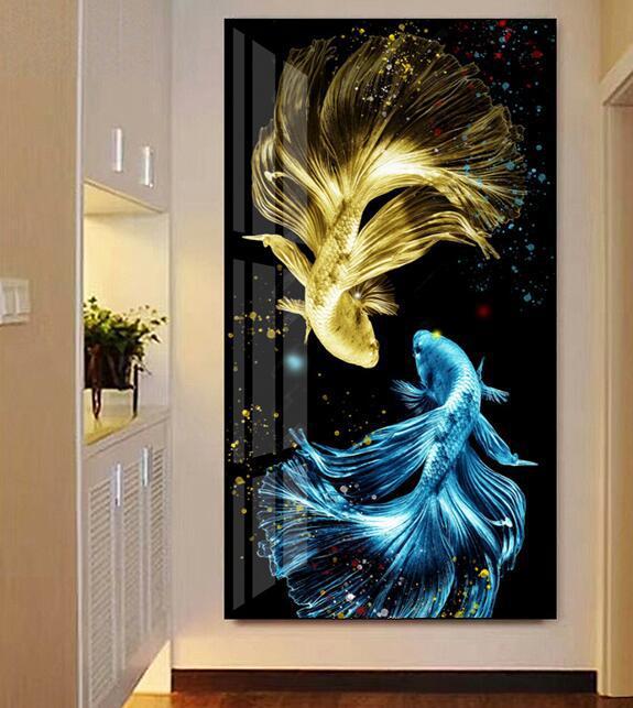 50X90CM Gold Fish 5D Full Diamond Painting DIY Pictures