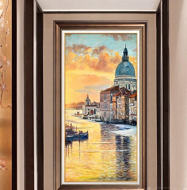 50x90CM-Seaside castle- DIY 5D full Diamond Painting