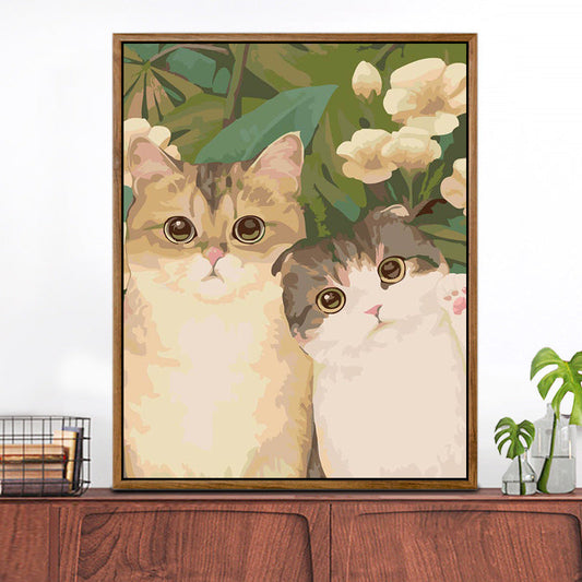 Cat 01 No Framed DIY Oil Painting By Numbers Canvas Wall Art For Living Room Home Decor 40*50CM