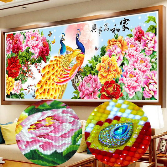 120x50cm(Special beads) peacock 5d diy diamond painting full drill NO FRAME