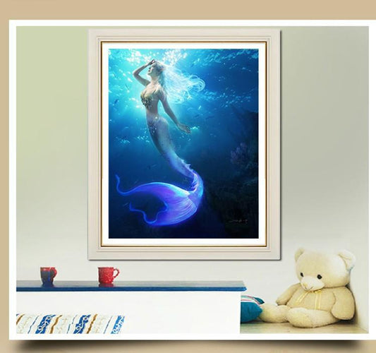 50X64CM MermaidFish 5D Full Diamond Painting DIY Pictures