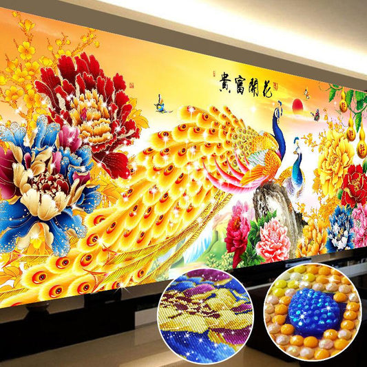 120x50cm(Special beads) peacock 5d diy diamond painting full drill NO FRAME