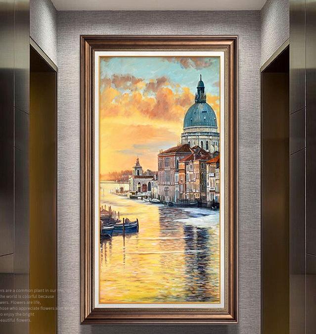 50x90CM-Seaside castle- DIY 5D full Diamond Painting