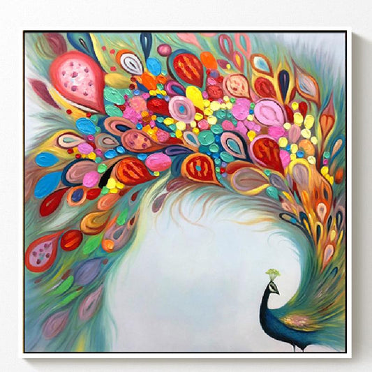 70X70 CM Colorful Peacock  5D Full Diamond Painting DIY NO Frame