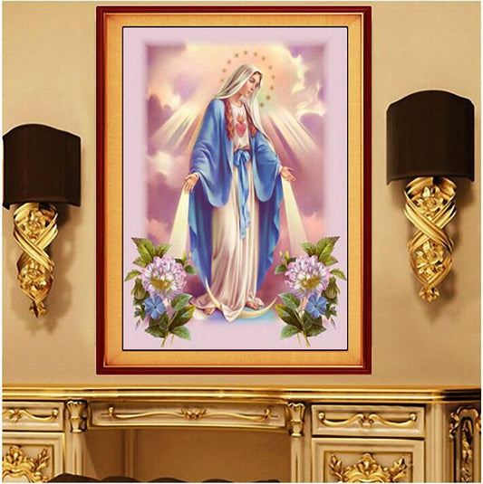 60x80CM Virgin Mary 5D Full Diamond Painting NO Frame Round diamond