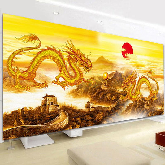 120x50CM-Gold Dragon- DIY 5D full Diamond Painting NO FRAME A9700