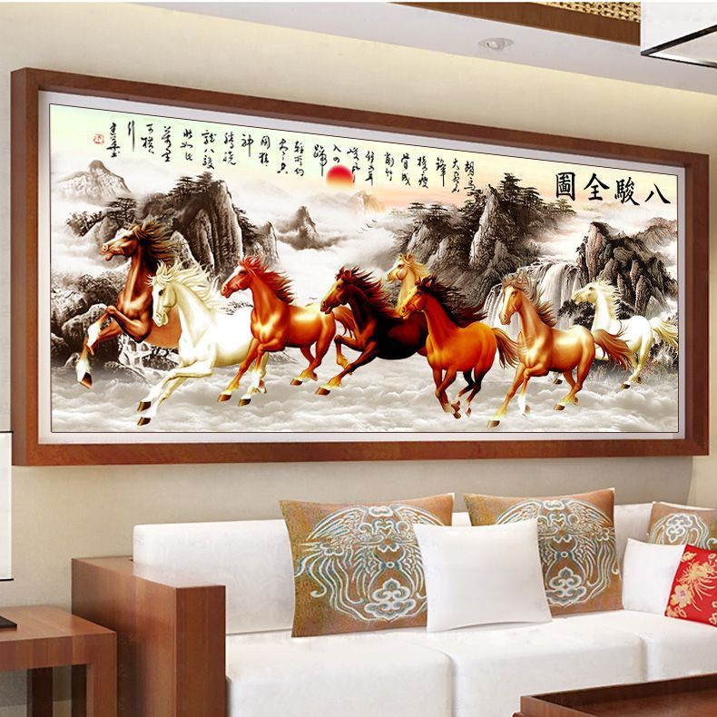 150X60CM-8 horse to success -DIY 5D full AB Bead Diamond Painting NO FRAME A7670