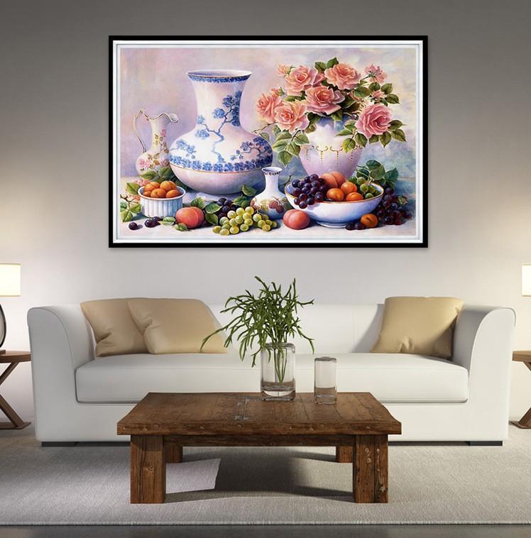 75x50CM-flower- DIY 5D full Diamond Painting