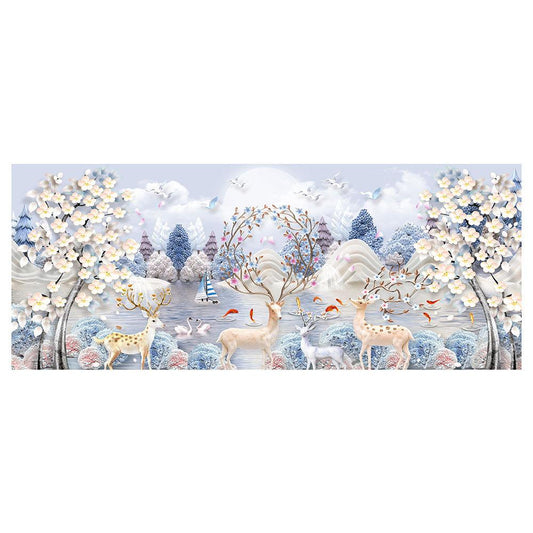 150x60CM Lucky Deer 5D Full Diamond Painting NO Frame Round diamond