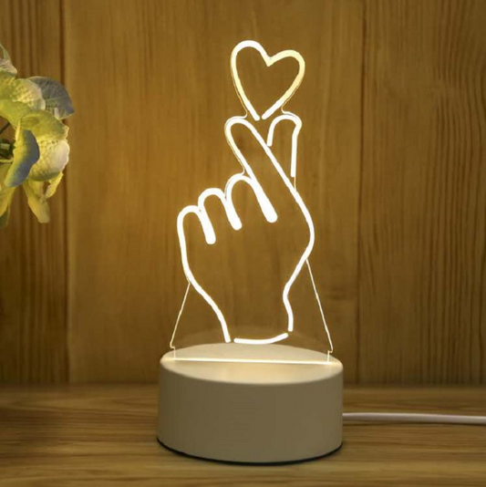 3D Colorful Charging Night Light Bedside LED Lamp Various Shapes Creative Gif-Bixin