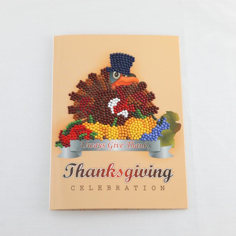 4PCS Happy Thanksgiving 5D DIY Special-shaped Diamond Painting Card