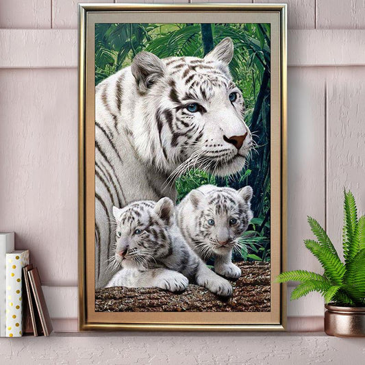 50X75CM- Tiger 5D Full Diamond no frame