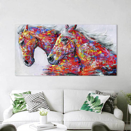 60x120cm Two Horse  NO Framed Prints Painting Canvas Wall Art For Living Room Home Decor