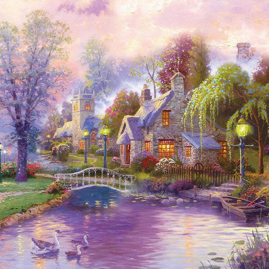 50x50cm Garden house  5d diy diamond painting full drill NO FRAME