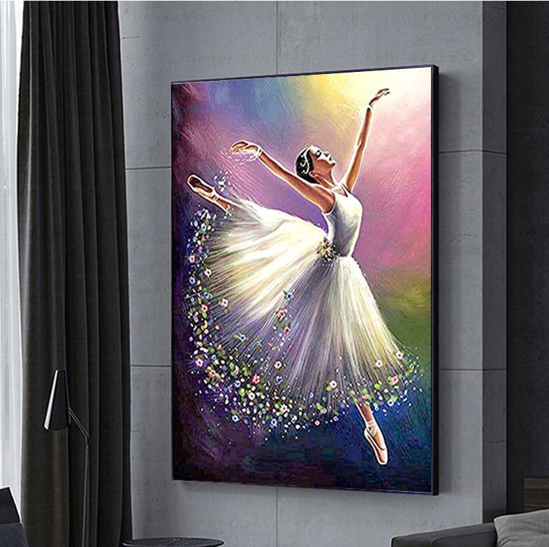 60x80CM-Ballet girl- DIY 5D full Diamond Painting