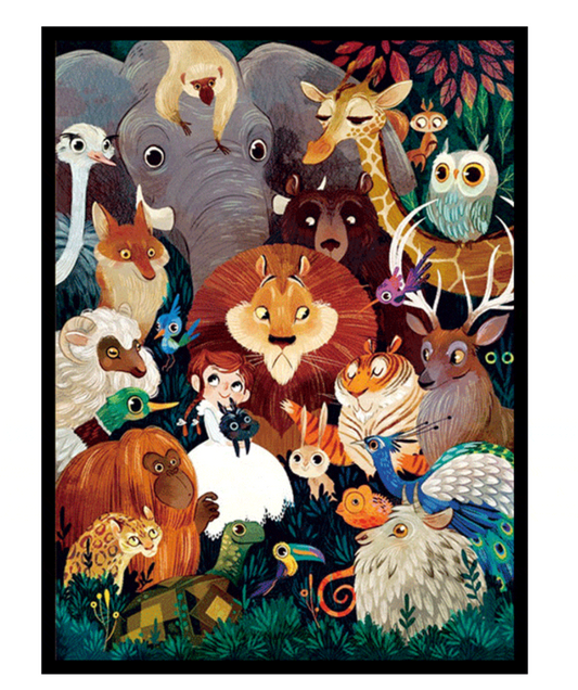 70x90CM Animal paradise 5D Full Diamond Painting NO Frame Round diamond