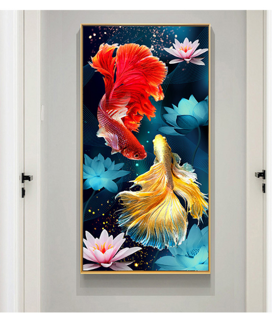 50x90CM Lotus 5D Full Diamond Painting NO Frame round diamond M7578