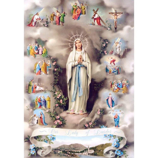 60x80CM Virgin Mary 5D Full Diamond Painting NO Frame Round diamond