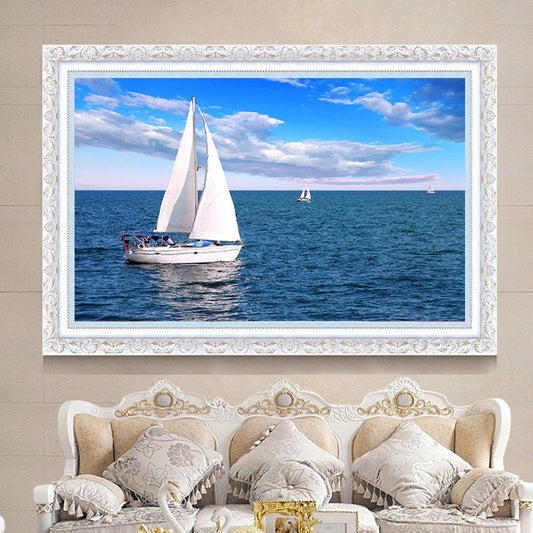 60x50cm Boat 5d diy diamond painting full drill NO FRAME