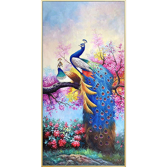 50x100CM -  Peacock DIY 5D full Diamond Painting no frame