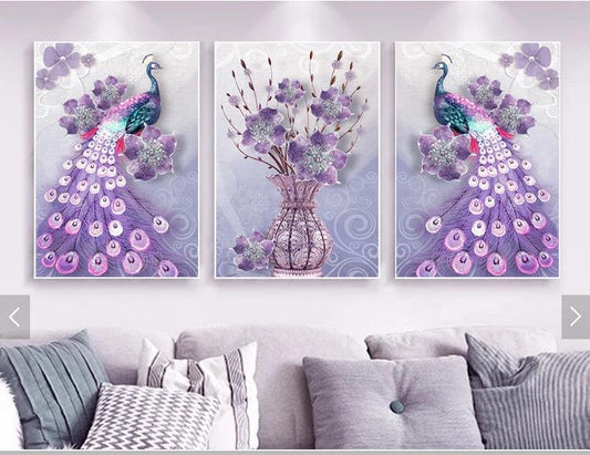 60X120CM-Big Size 5D Full Diamond Painting DIY Pictures-Peacock