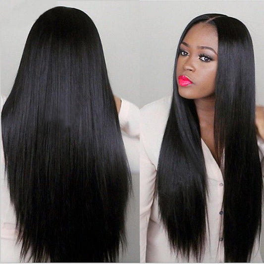 Long Straight Black Wig Synthetic