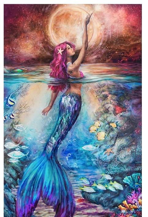 50x70CM Mermaid Full Diamond Painting NO Frame Round diamond