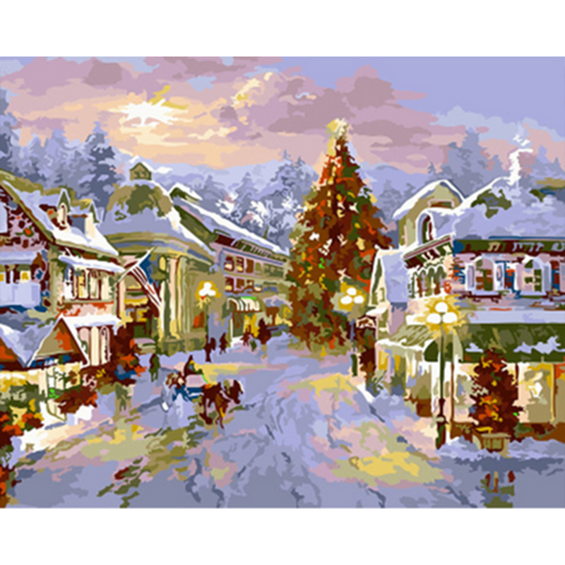 40X50CM Chirstmas DIY Oil Painting By Numbers