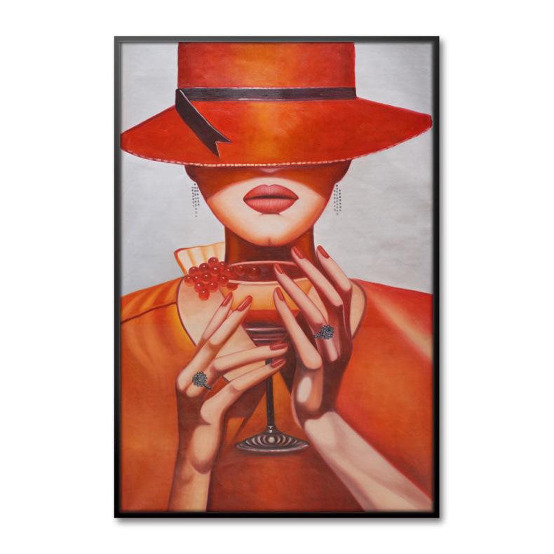 40x60CM-Elegant lady with Wine- DIY 5D full Diamond Painting NO FRAME01