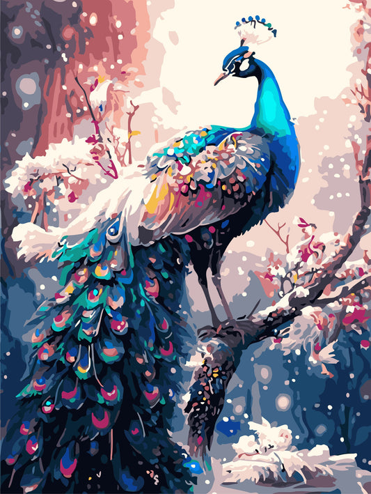 50x70CM -  Peacock DIY 5D full Diamond Painting no frame