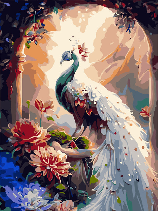 50x70CM -  Peacock DIY 5D full Diamond Painting no frame