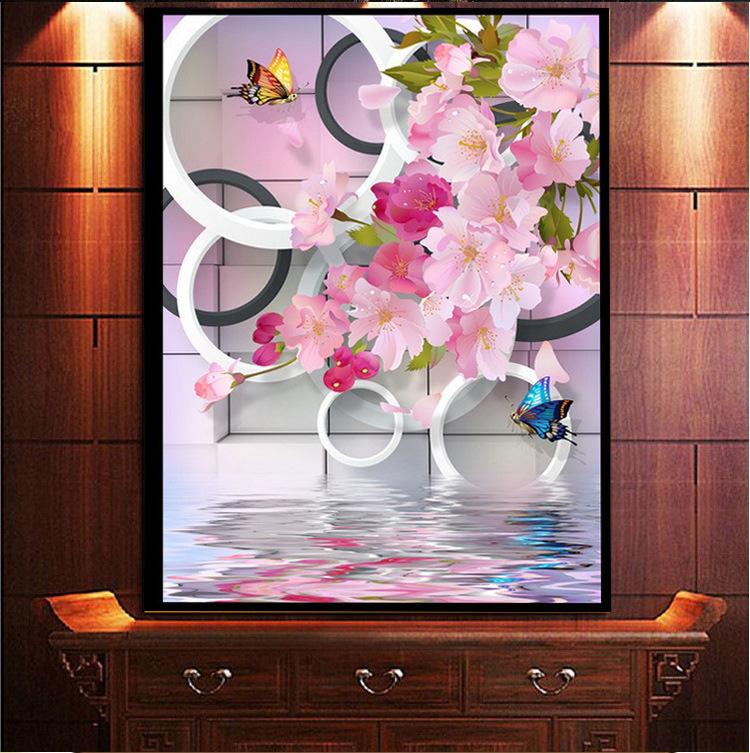 40x60CM-flower butterfly- DIY 5D full Diamond Painting
