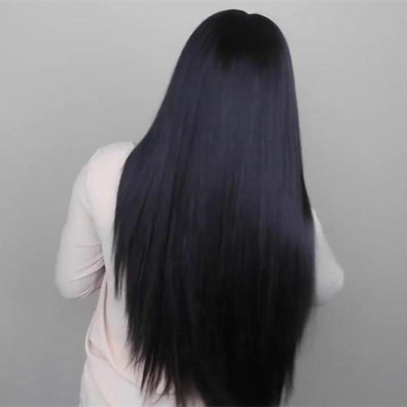 Long Straight Black Wig Synthetic