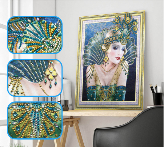 40X50cm Lady 5D Diamond Painting（ Special beads)