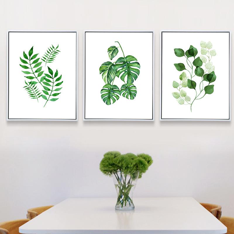 3pcs Green Leaf 120x60 cm Cross Stitch Kits 11CT Stamped Full Range of Embroidery Starter Kit for Beginners Pre-Printed Pattern