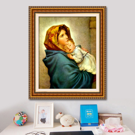 40x65CM Holly Mary & Jesus-5D Full Diamond Painting DIY Pictures