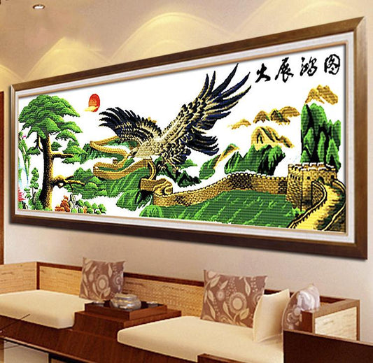 155x60cm Grand Finished Cross Stitch Home Decoration