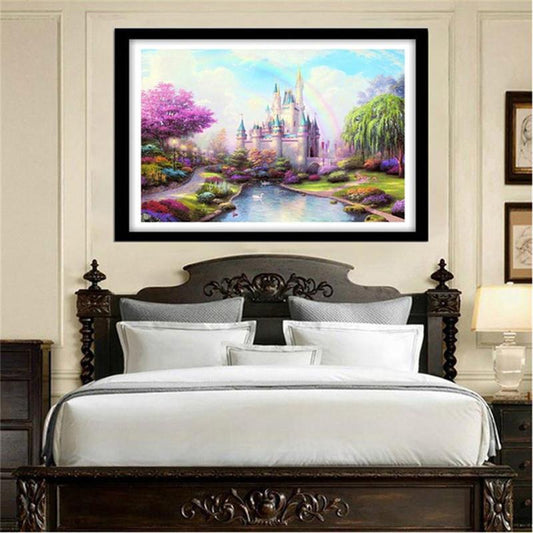 55X45CM beautiful Castle 5D Full Diamond no frame