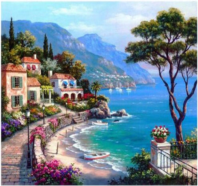 60x80cm seaside landscape 5D Full Diamond Painting DIY