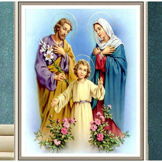 60x80CM jesus Mary 5D Full Diamond Painting NO Frame Round diamond