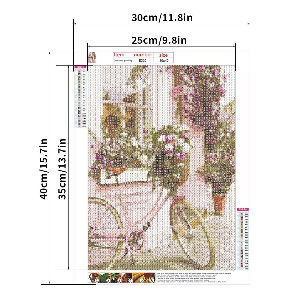 30X40CM bicycle  5D Full Diamond Painting DIY Pictures E320