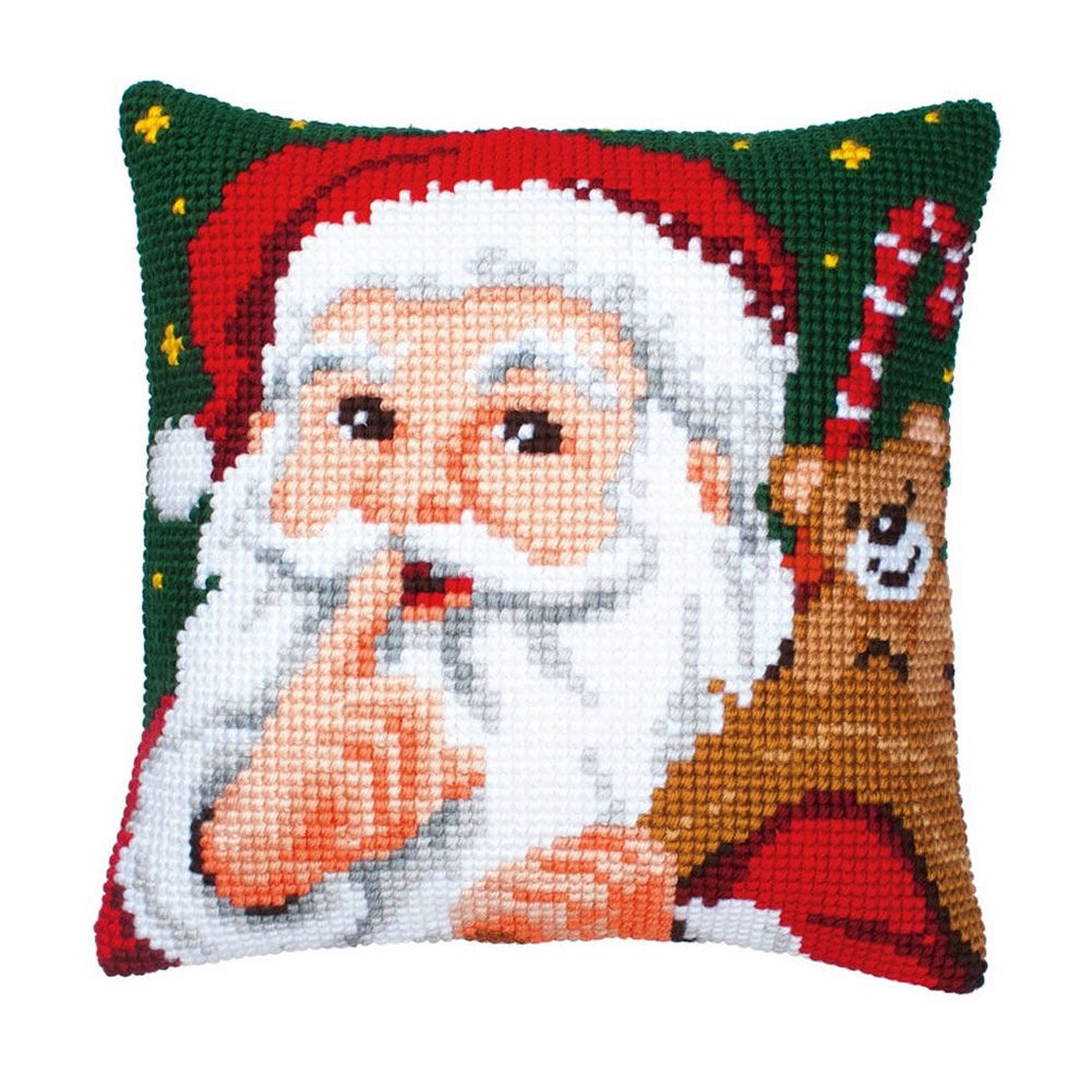 Christmas Santa Claus DIY Embroidery Pillow Case DIY Cross Stitch Needlework Sets Home Decoration(Pillow core not included)