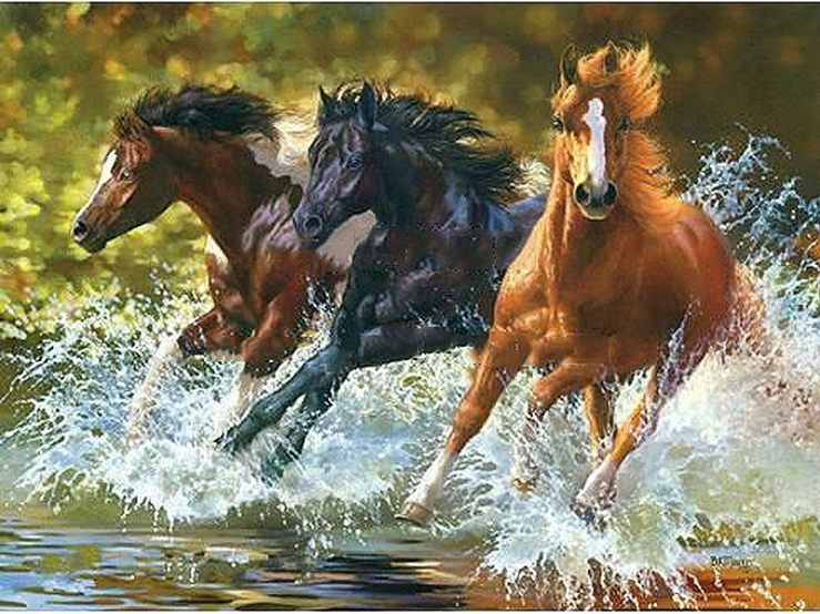 Horse No Framed DIY Oil Painting By Numbers Canvas Wall Art For Living Room Home Decor 40*50CM