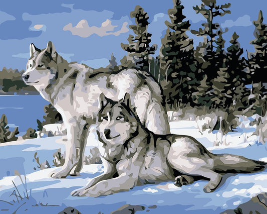 Wolf No Framed DIY Oil Painting By Numbers Canvas Wall Art For Living Room Home Decor 40*50CM