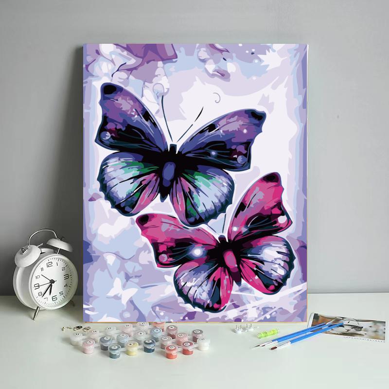 Butterfly No Framed DIY Oil Painting By Numbers 40*50CM