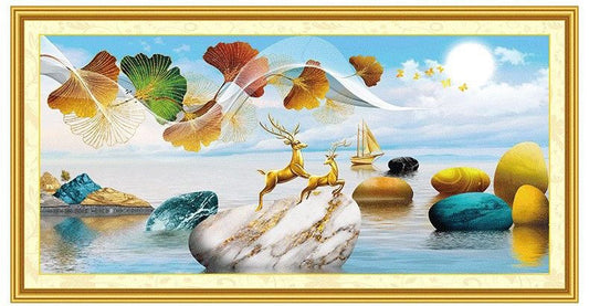 150x60CM - Lucky Deer DIY 5D full Diamond Painting no frame