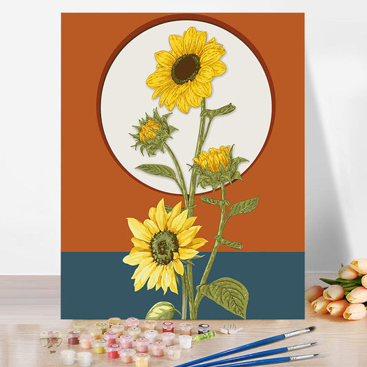 Sunflower-02 No Framed DIY Oil Painting By Numbers 40*50CM